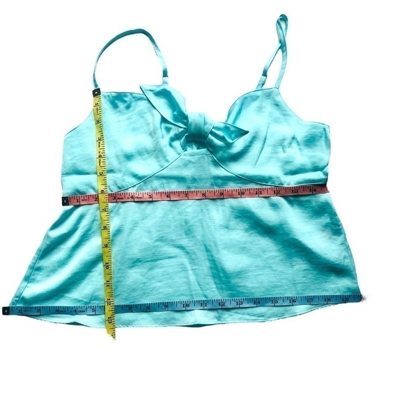 BP teal paradise crop top halter smocked back adjustable strap pastel size S - Picture 13 of 14